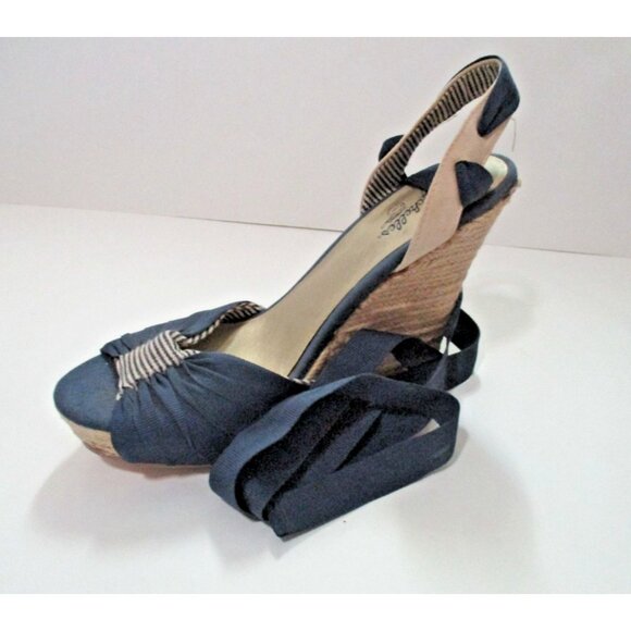 Seychelles Navy Blue Peep-Toe Espadrilles - NWOB - Size 7.5 - Picture 8 of 11